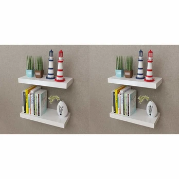Sieninės lentynos, 4vnt., baltos, 40 cm