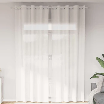 Voile užuolaidos su įvorėmis, 2vnt., baltos spalvos