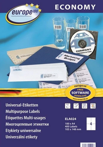 Avery Zweckform Ela024 spausdinamos etiketės A4, 105x148mm, baltos