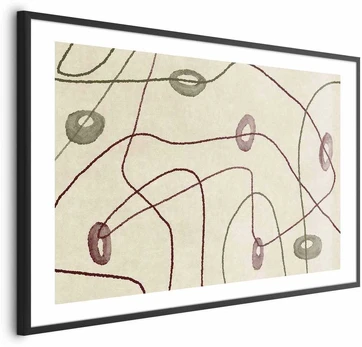 Artgeist Plakatas - Lines and Shapes - a bead labyrinth on a pale, worn background