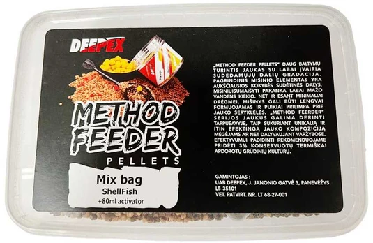 Peletės Deepex Method Mix Bag + 80ml Activator - ShellFish