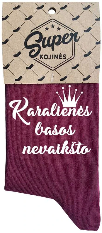 Moteriškos kojinės "Karalienės basos nevaikšto"