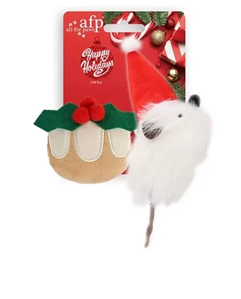 AFP Christmas Mistletoe - Santa Mouse žaislas katėms, 2 vnt