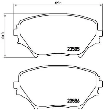 Stabdžių trinkelių rinkinys, diskinis stabdys BREMBO P 83 055