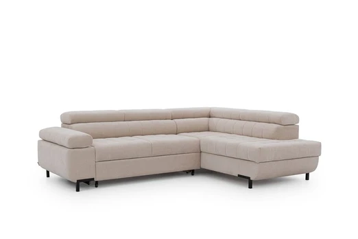 Kampinė sofa Tyrion L, 203x269x97 cm, smėlio spalvos