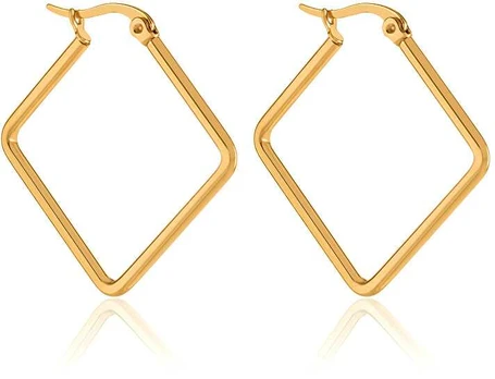 Troli Gold-plated rhombus earrings