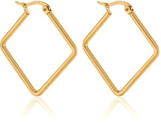 Troli Gold-plated rhombus earrings kaina