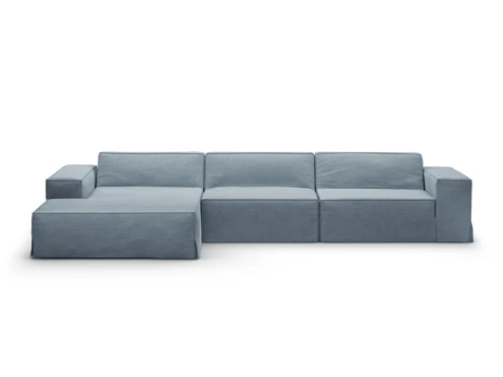 Modular Left Corner Sofa, "Jodie", 4 Seats, 284x166x70, Muted Blue