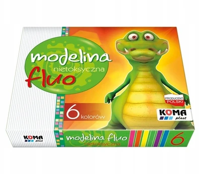 Teka Modelinas 6 spalvų fluorescencinis, Koma Plast