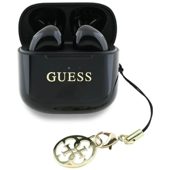 Guess Glossy Effect Printed Classic Logo & Charm TWS headphones - black