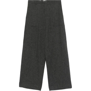 Kelnės moterims, Pilka, Herringbone flannel pant