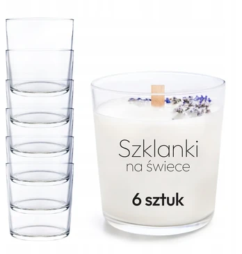 Stikliniai indai žvakėms 300 ml stiklainis žvakėms 6 vnt