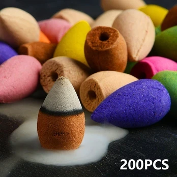 Assorted Incense Backflow Cones (200pc) for Waterfall Backflow Incense Burner | M&W