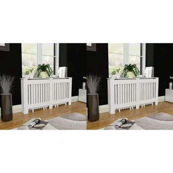 Radiatorių uždangalai, 2vnt., balti, 152cm, mdf (2x242190)