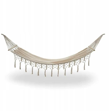 Sodo hamakas su užvalkalu beige boho Tadar 200x100 cm