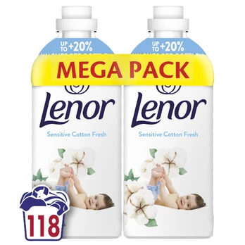 Audinių minkštiklis Lenor Sensitive Cotton Fresh, skystas, 2.478 l