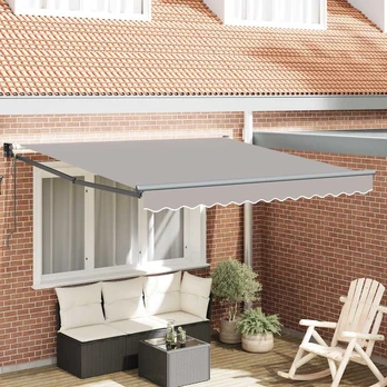 Electric Awning 3 x 2,5 m Šviesiai pilka 100% Polyester