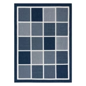 Kilimas vidaus Hakano Wink Squares, mėlynas, 150 cm x 80 cm kaina