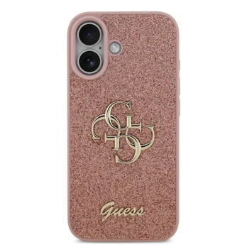 Guess PU Fixed Glitter 4G Metal Logo Case for Apple iPhone 17