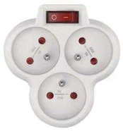 Emos Socket 3× round, baltas
