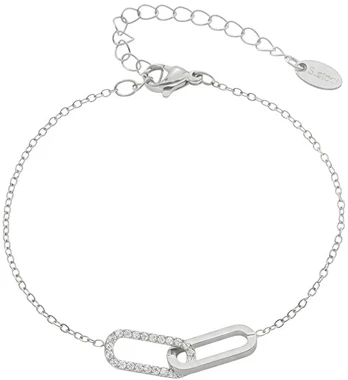 Troli Elegant steel bracelet with zircons Sidabrinis