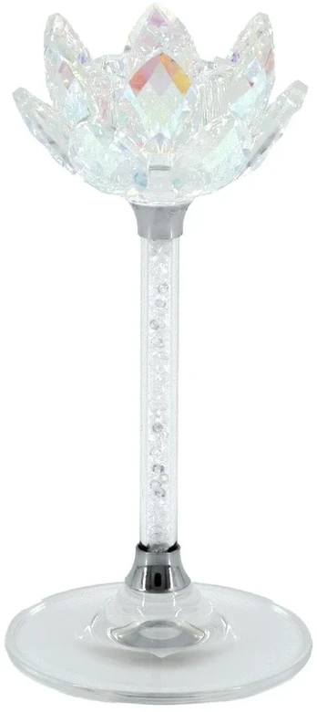 Home4You Žvakidė, blizgi gėlė, 16 cm
