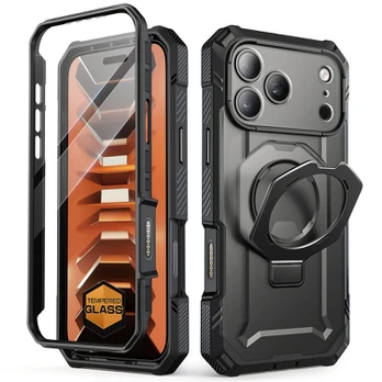 Juodas dėklas Apple iPhone 17 Pro Max / 18 Pro Max telefonui "Supcase Grip Pro MAG Magsafe"