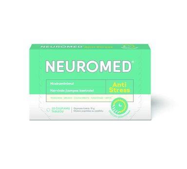 NEUROMED ANTI-STRESS, 20 čiulpiamų tablečių