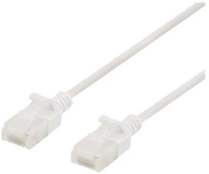 DELTACO U/UTP Cat6a patch cable, slim, 3,5mm diameter, 1m, baltas
