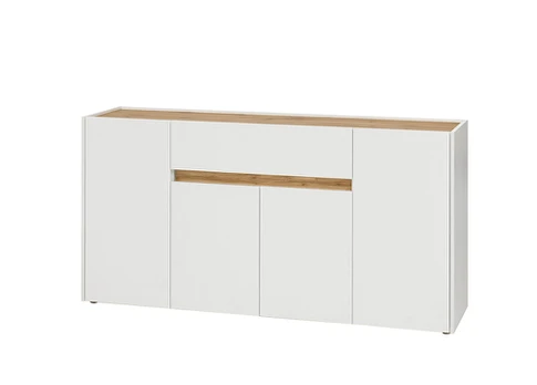 Komoda Imv City, 170 cm, balta/ąžuolinė