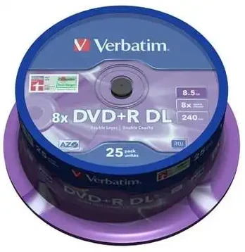 DVD+R DL 8.5 GB 8x Cake Box 25 (V43757)