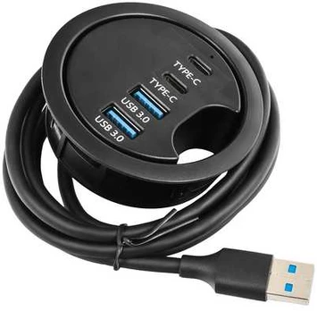 Spacetronik Hub do biurka 2x USB 3.0 + 2x USB-C