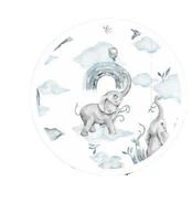 Bedding set - 6 parts - 120/90/360 - ELEPHANT in the RAINBOW - BLUE