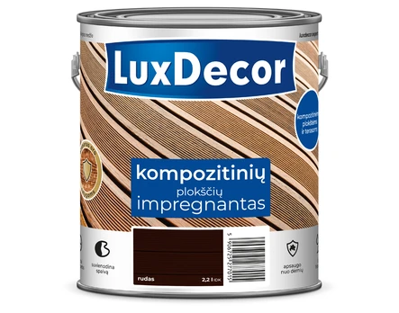 Kompozicinės dangos impregnantas LUXDECOR, 2,2 l, rudos spalvos