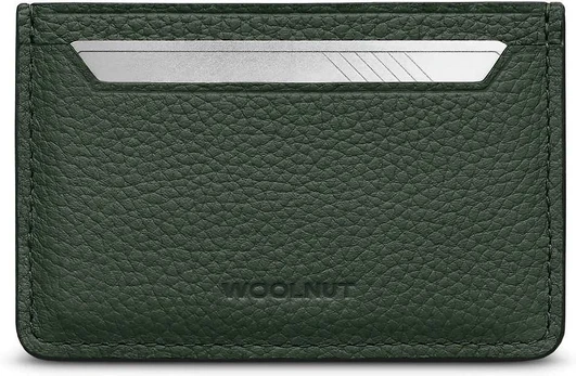 Woolnut Leather Card Holder -korttikotelo, vihreä
