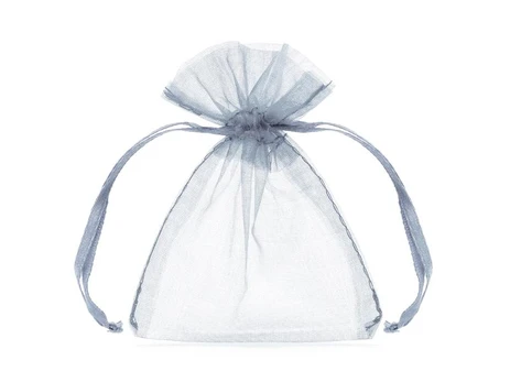 Organza pouches, sidabrinis, 10cm (1 pkt / 10 pc.)