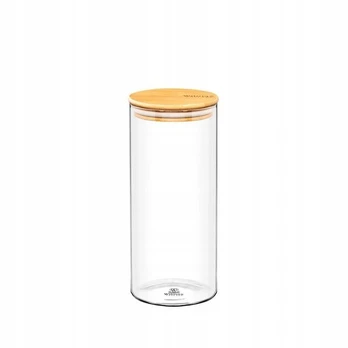 Stiklainis, 1500 ml, WILMAX stiklainis su bambuko dangteliu 1500 ml