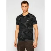 Alpha Industries Marškinėliai Basic T Small Logo Camo 188505C Pilka Regular Fit