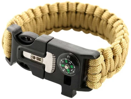 Laikrodis Paracord išgyvenimo apyrankė M-Tac, ruda