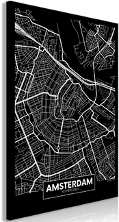 Artgeist Paveikslas - Dark Map of Amsterdam (1 Part) Vertical kaina