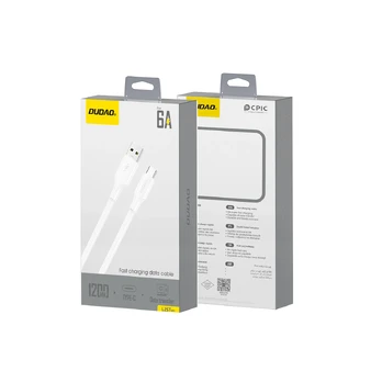 Dudao L2sT USB-A - USB-C 6A Cable 1.2m - Baltas