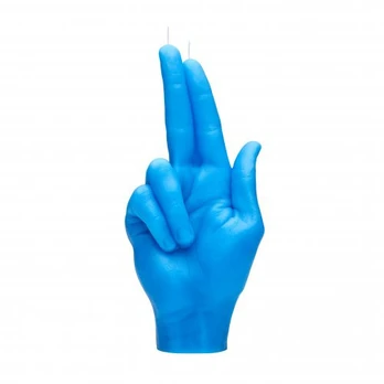 CandleHand Gun Fingers Candle Žvakė, Blue