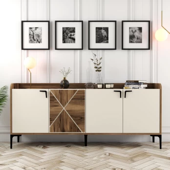 Konsolė Venedik-Walnut, Cream Graikinis riešutas Kremas