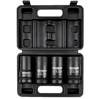 Forcekraft 1" 12-kampės smūginės galvutės, 4 vnt. (27-36 mm)