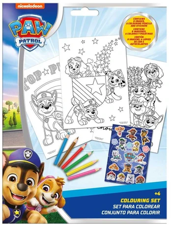 Kids Licensing Paw Patrol Sticker Colouring set