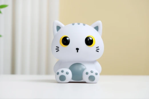 Itotal - Night Light Grey Cat - Grey - 18 × 15 × 12.5 cm