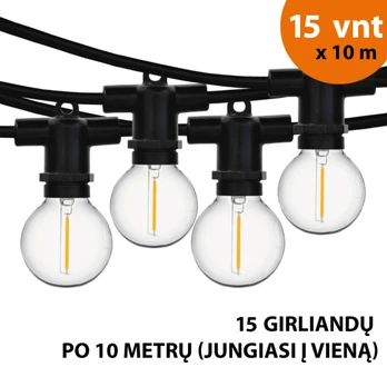 Led lemputės 150 m Perl juoda
