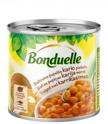 Baltās pupiņas karija mērcē Bonduelle, 430g