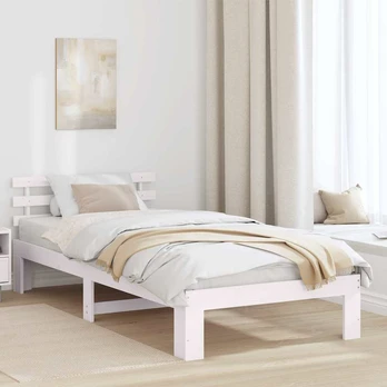 Lovos rėmas Balta 90 x 200 cm Kietos pušies mediena