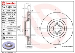 Stabdžių diskas BREMBO 09.c895.11 kaina